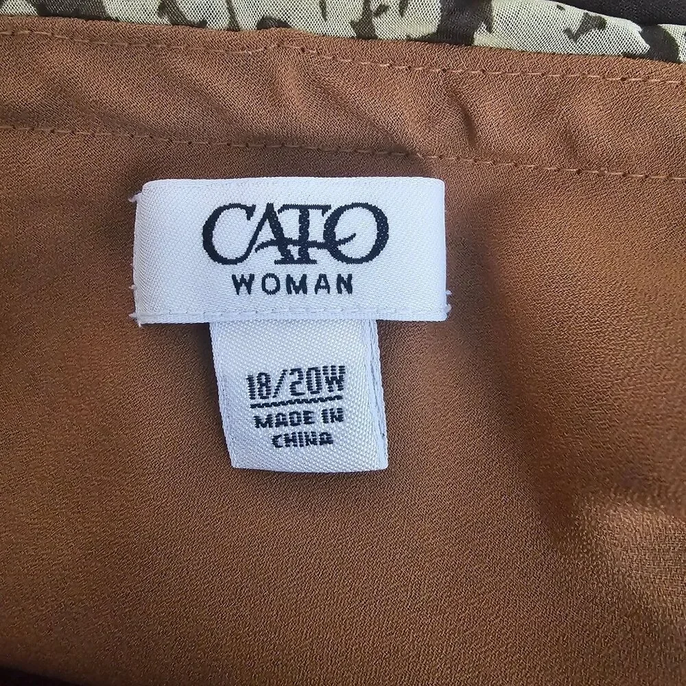 Cato Woman Brown Beige Floral Layered Wrap Style Chiffon Maxi Skirt Size 18/20W - Picture 5 of 10